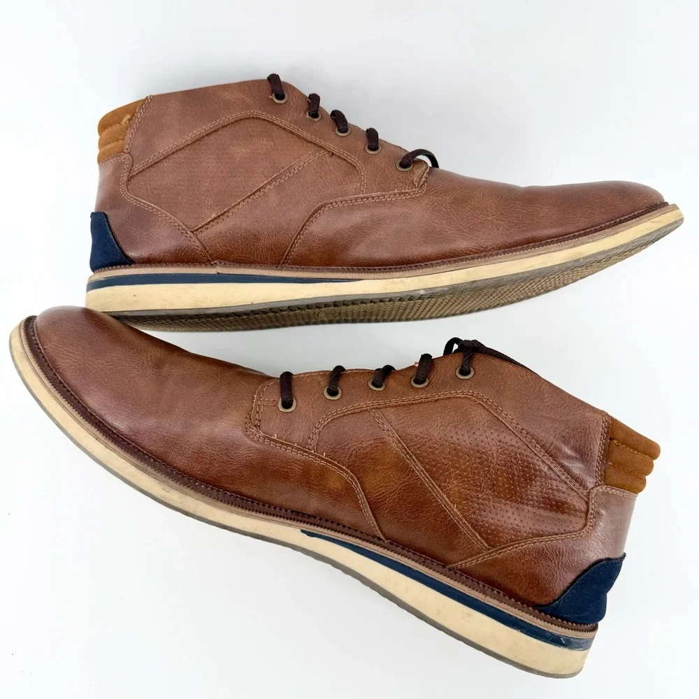 London Underground Beckham Men's Size 13 Brown Leather Chukka Boots Ankle Shoes